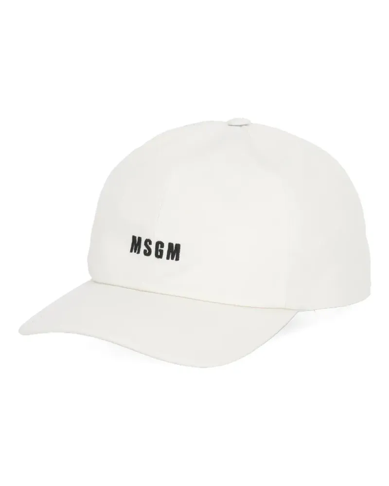 MSGM Baseballkappe mit Logo-Stickerei - Weiß Weiß