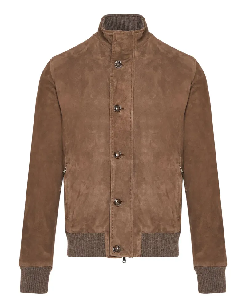BARBA suede jacket - Braun Braun