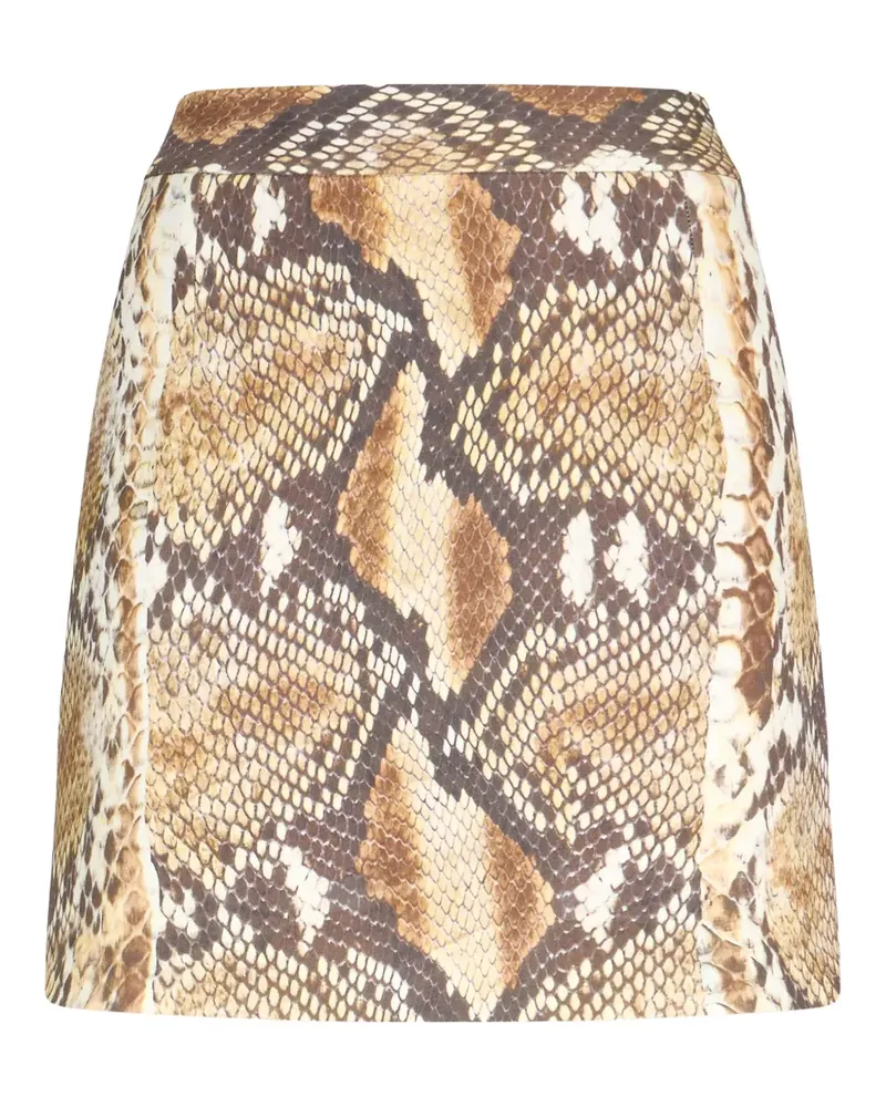 Roberto Cavalli Rock mit Schlangen-Effekt - Braun Braun