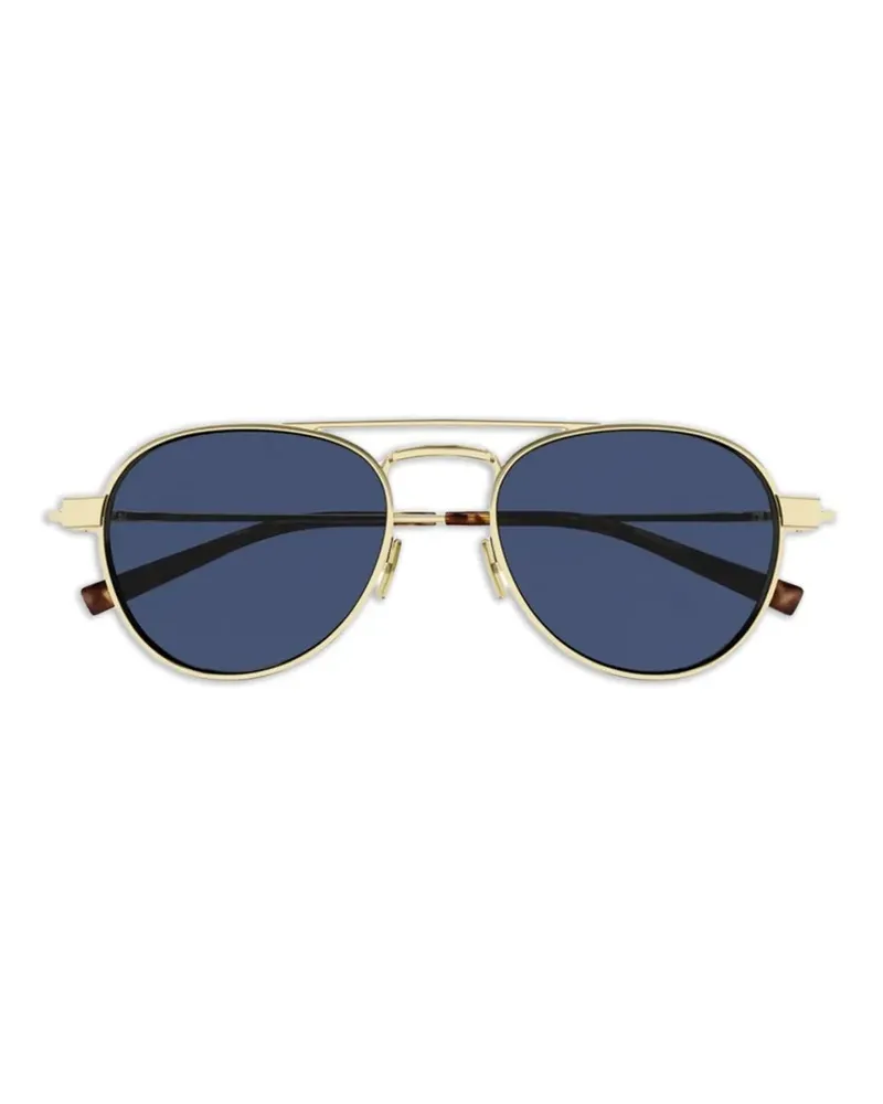Saint Laurent double-bridge pilot-frame sunglasses - Gold Gold