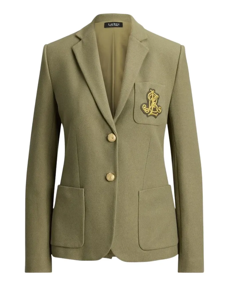 Ralph Lauren logo-patch jacquard blazer - Grün Grün