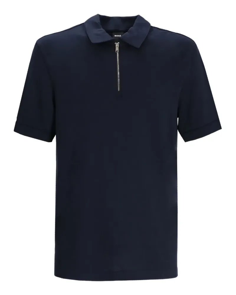 HUGO BOSS Poloshirt mit Reißverschluss - Blau Blau