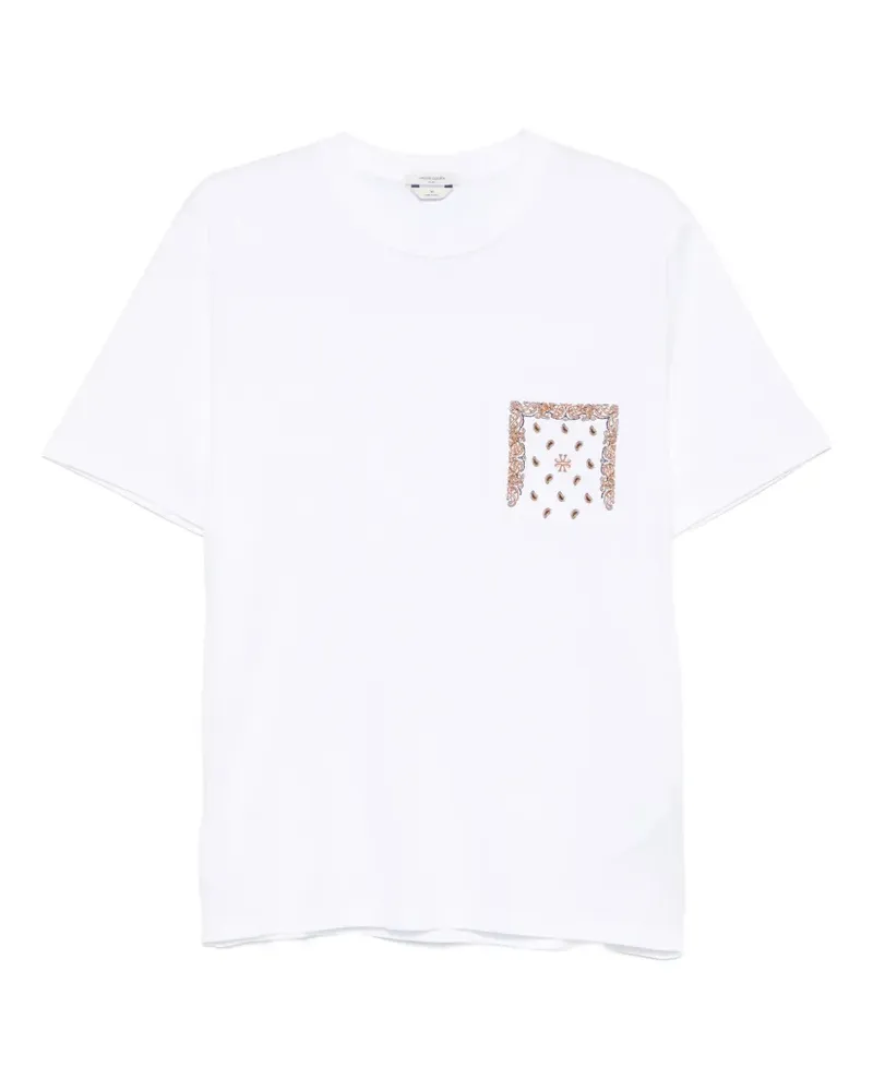Jacob Cohën T-Shirt mit Paisley-Tasche - Weiß Weiß
