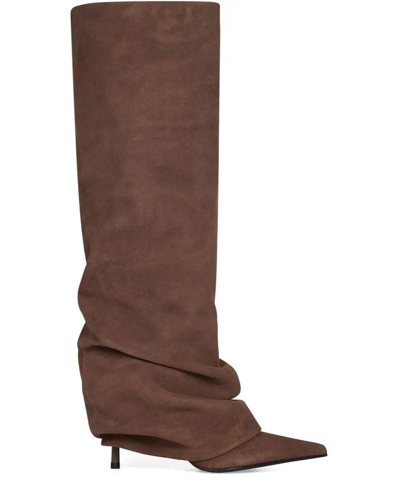 Le Silla Stiefel mit drapierten Bündchen 85mm - Braun Braun