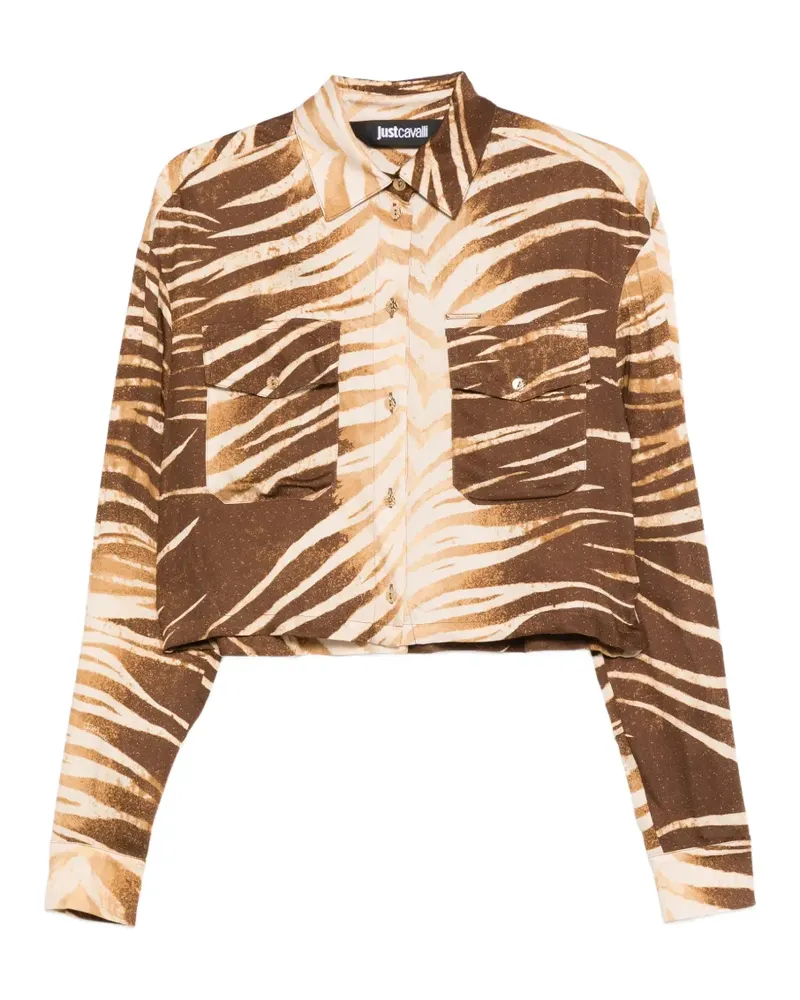 Just Cavalli Hemd mit Knopfleiste - Braun Braun