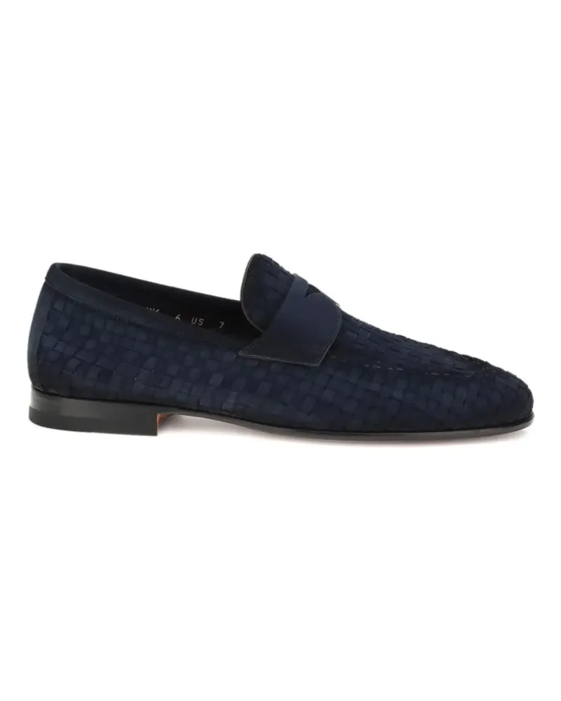 Santoni woven strap loafer - Blau Blau
