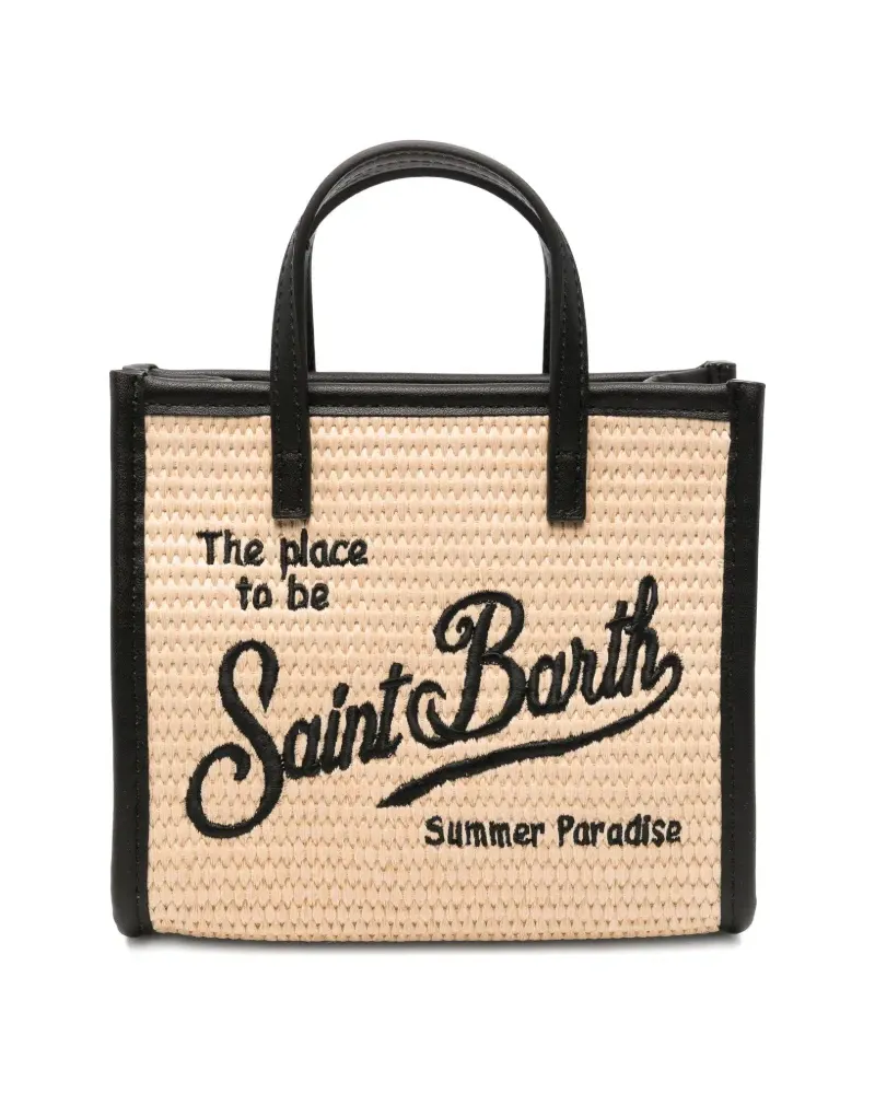 MC2 Saint Barth mini Vanity straw tote bag - Nude Nude