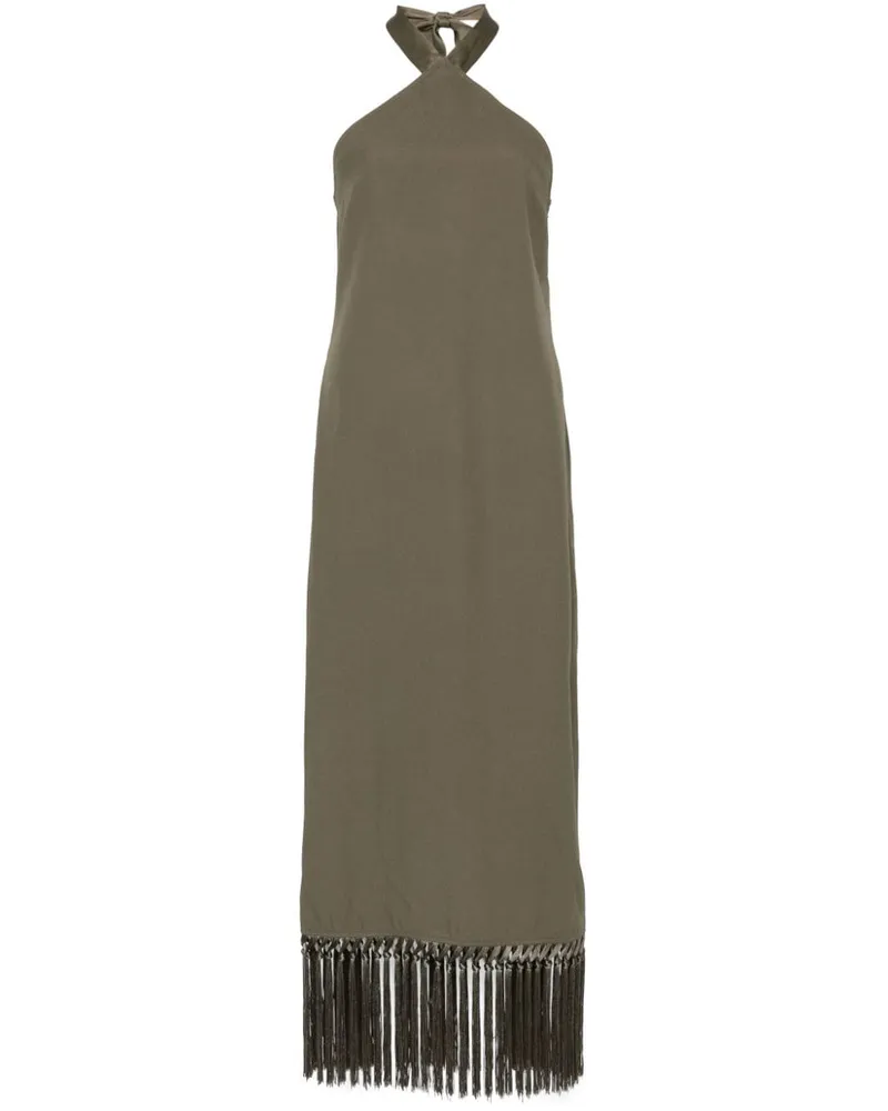Taller Marmo Midikleid mit Fransen - Grün Grün