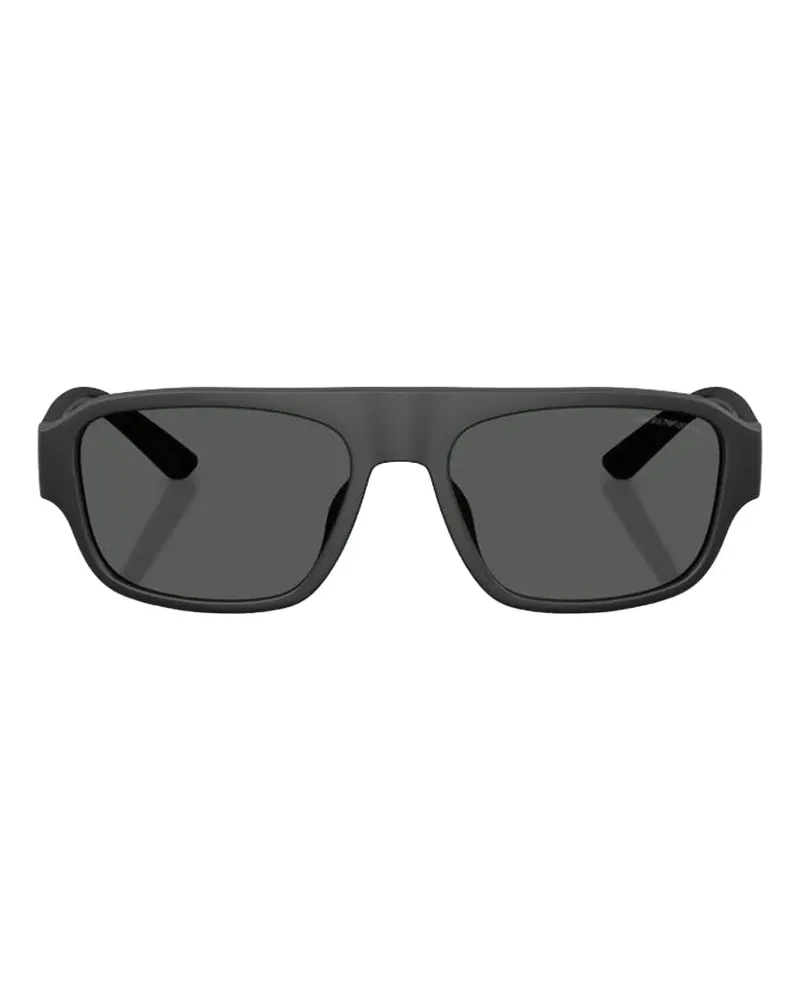Emporio Armani Sonnenbrille mit eckigem Gestell - Schwarz Schwarz