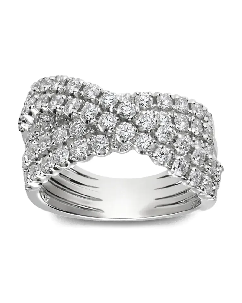 LEO PIZZO 18kt Weißgoldring mit Diamanten - Silber Silber