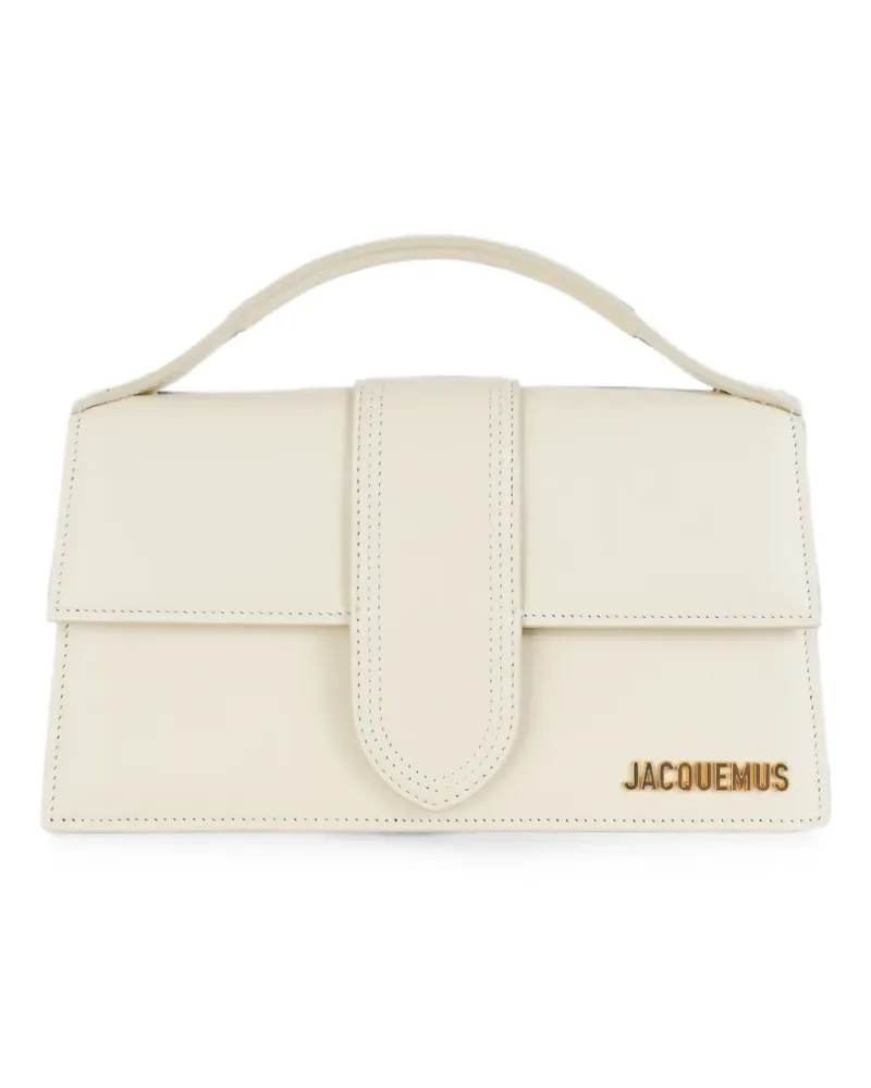 Jacquemus The large Bambino logo-plaque shoulder bag - Nude Nude