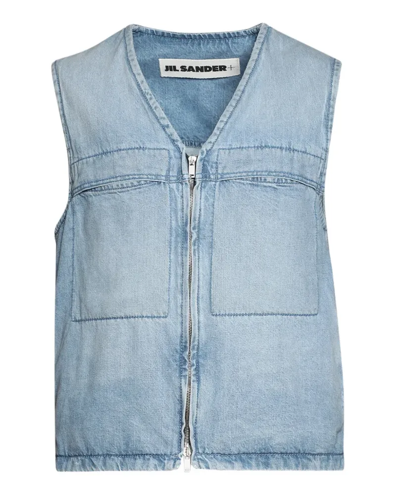 Jil Sander Jeansweste mit Reißverschluss - Blau Blau