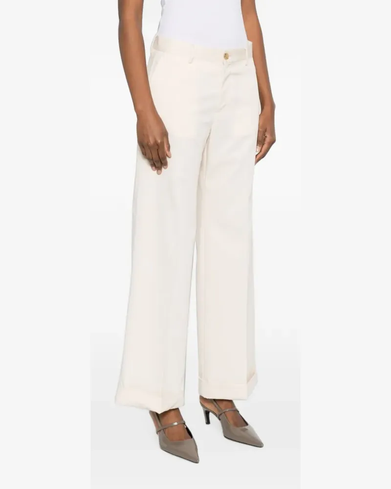 Luigi Bianchi Mantova turn-up cuff trousers - Nude Nude