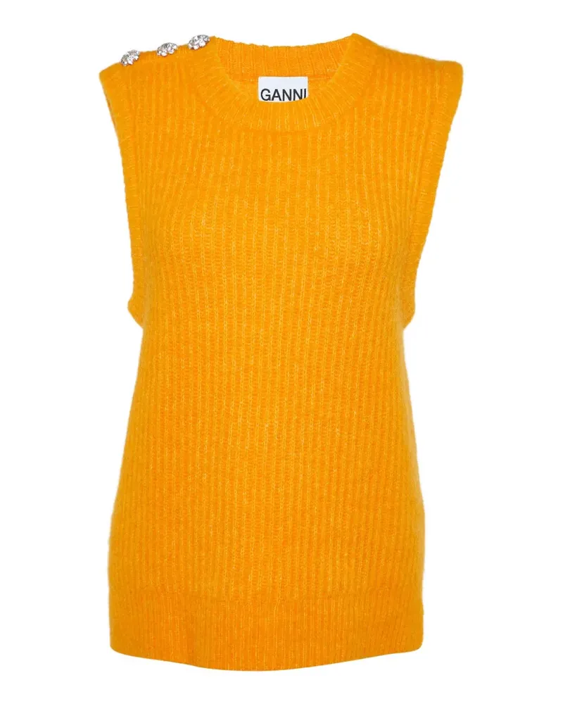 Ganni Pullunder mit Kristallen - Orange Orange