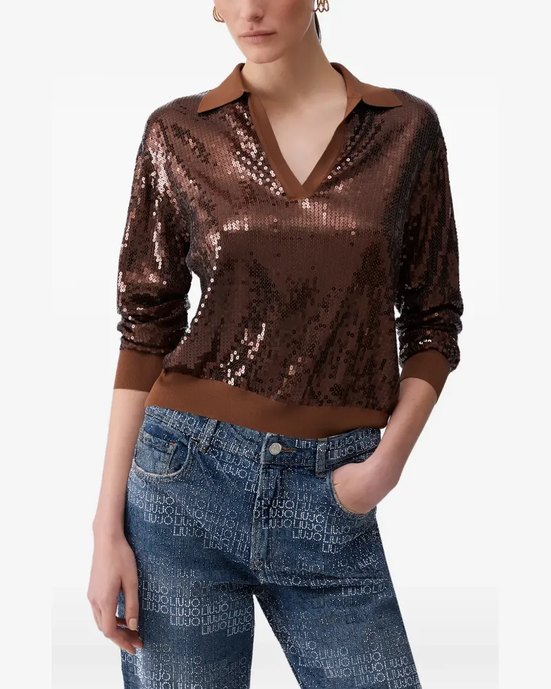 Liu Jo Pullover mit V-Ausschnitt - Braun Braun