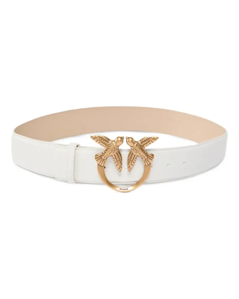 Pinko Gürtel mit Love Birds-Schnalle - Weiß Weiß
