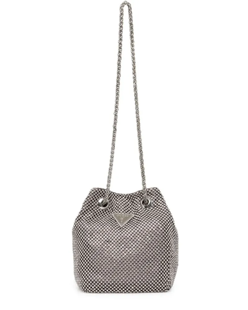 Guess Beuteltasche mit Kristallen - Silber Silber