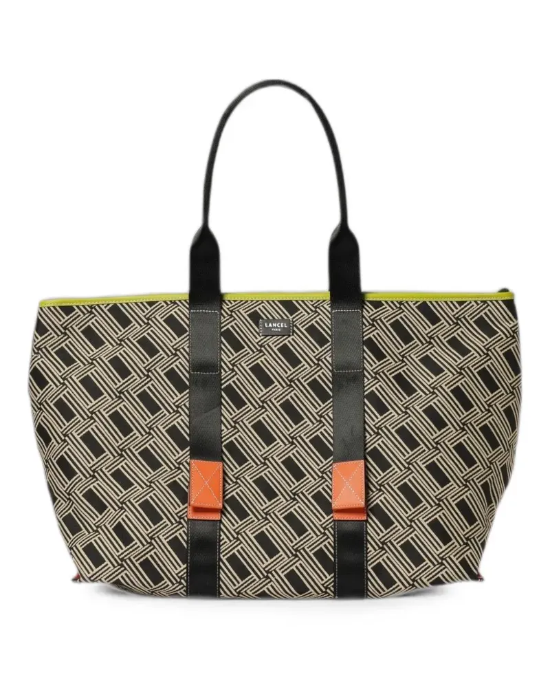 Lancel Mistral geometric-pattern tote bag - Nude Nude