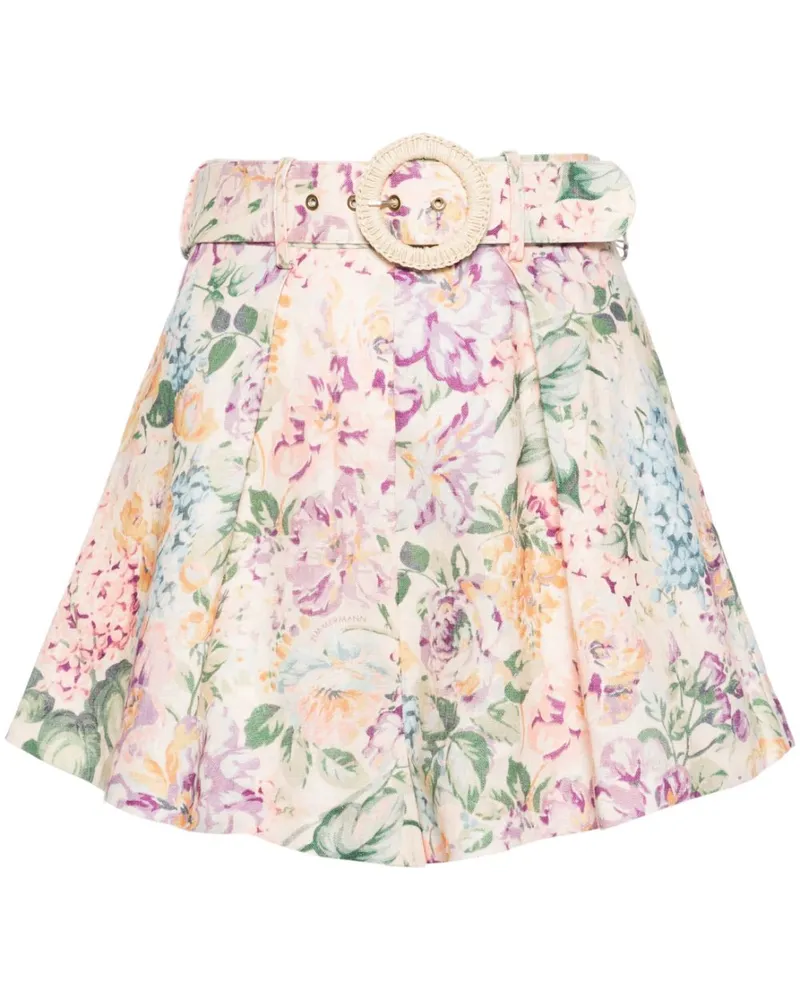 Zimmermann Halliday Tuck Shorts aus Leinen - Nude Nude