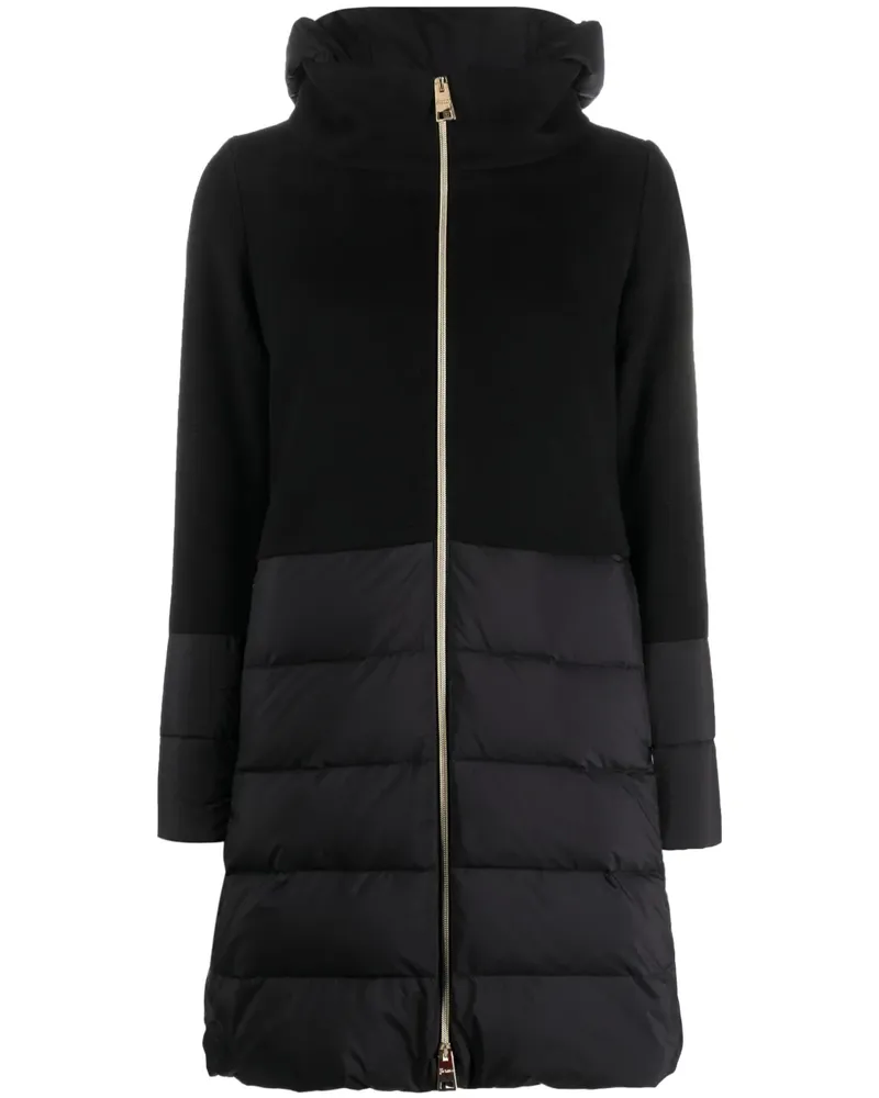 Herno Gefütterter Kapuzenmantel - Schwarz Schwarz