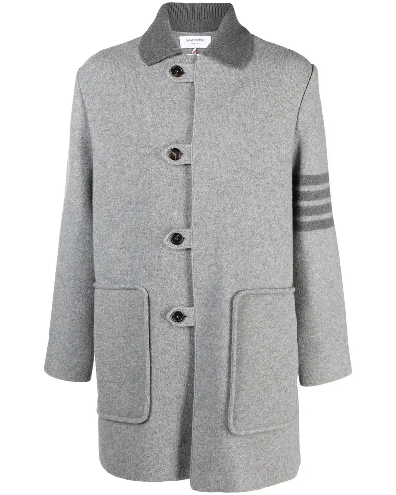 Thom Browne Mantel mit Streifendetail - Grau Grau