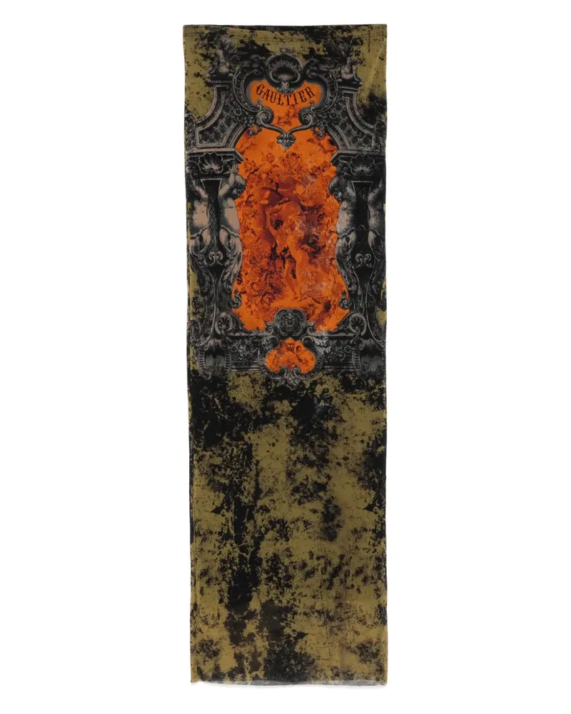 Jean Paul Gaultier Rock mit Barock-Print - Orange Orange