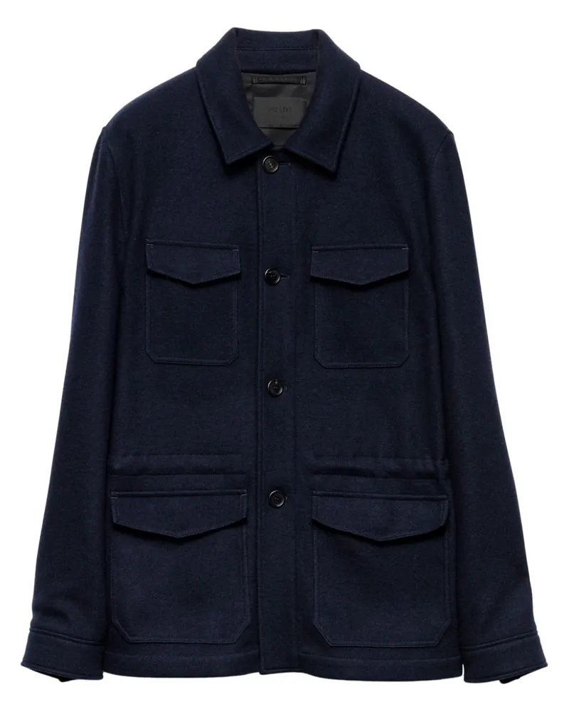 Prada Safarijacke aus Woll-Kaschmirgemisch - Blau Blau