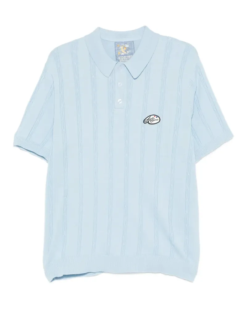 KidSuper embroidered striped polo shirt - Blau Blau