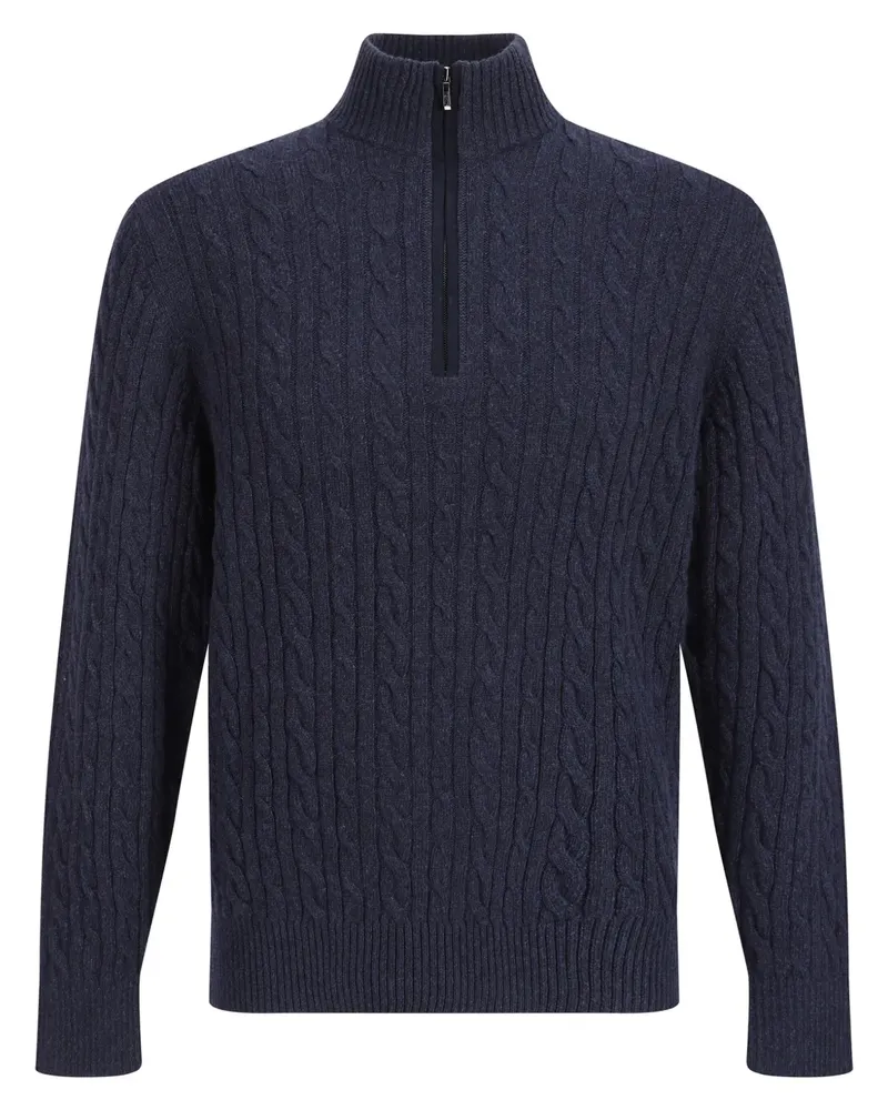 Loro Piana Pullover mit Zopfmuster - Blau Blau