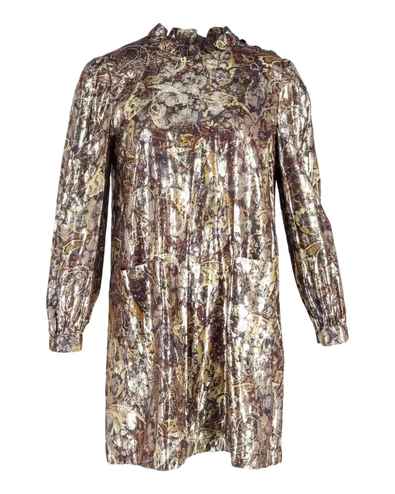 ba&sh Chiba Minikleid mit Print - Gold Gold