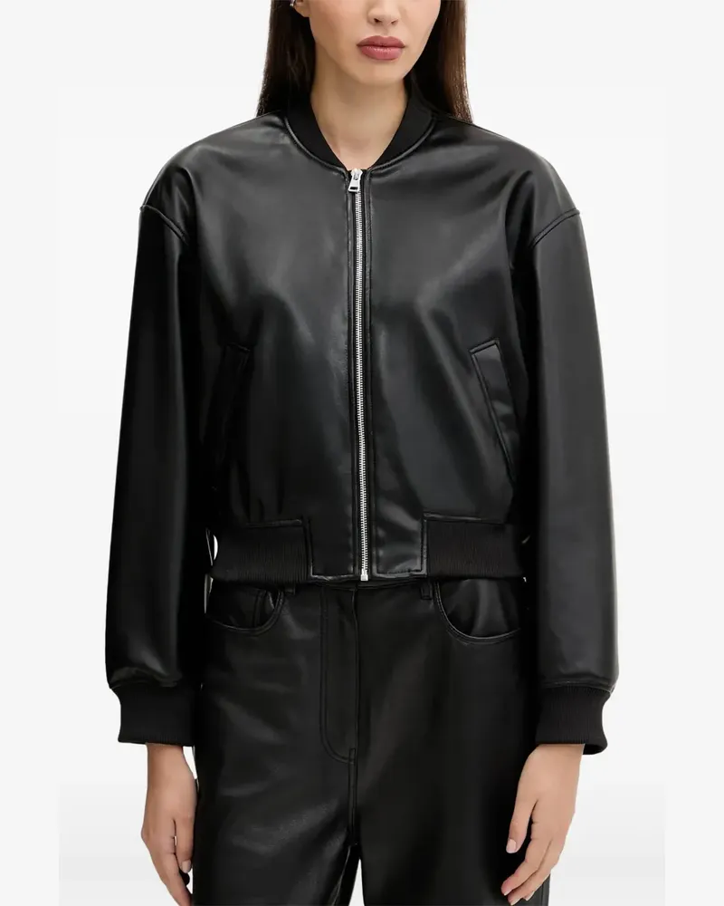 HUGO BOSS Jacke mit gerippten Bündchen - Schwarz Schwarz