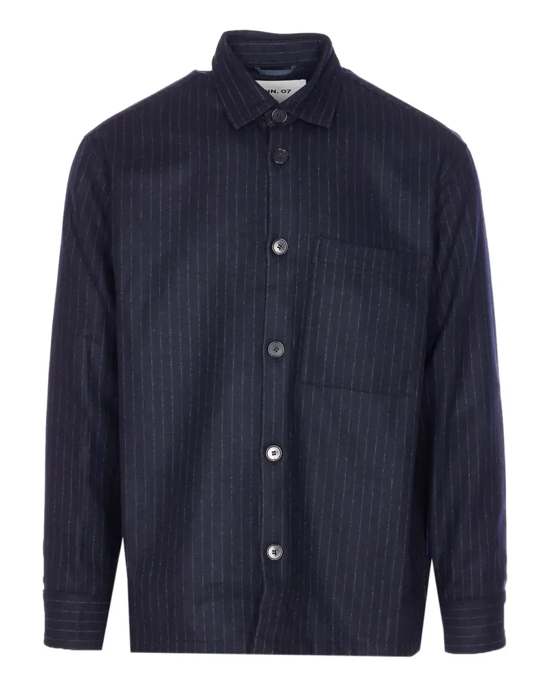 NN 07 Hemd mit Nadelstreifen - Blau Blau