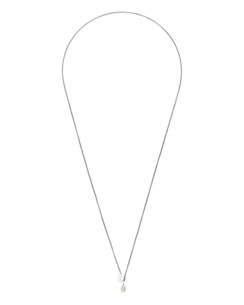 Rosa Maria Sterlingsilber-Halskette mit Diamant-Anhänger Silber