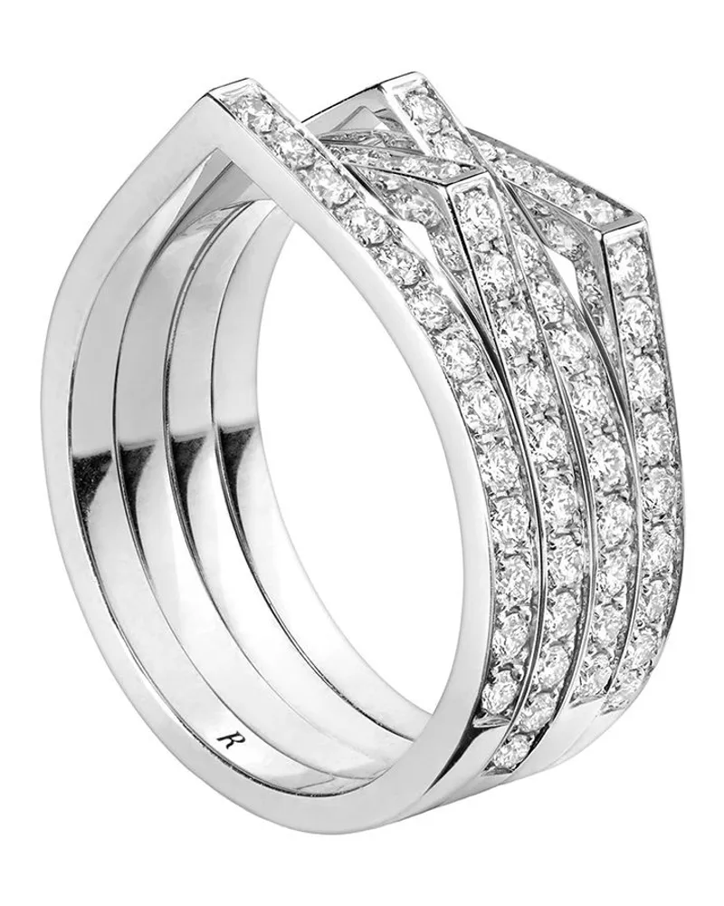 Repossi 18kt 'Antifer' Weißgoldring mit Diamanten - Silber Silber