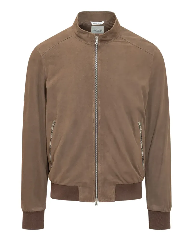 Herno zip-up suede bomber jacket - Braun Braun