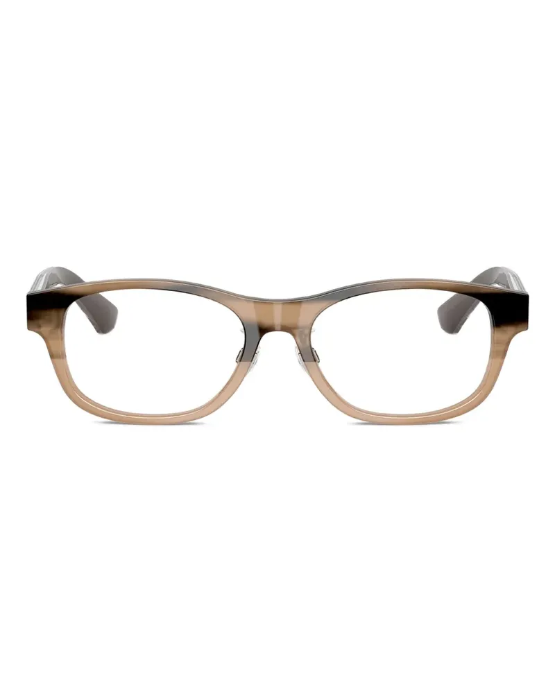 Burberry Gestreifte Brille mit eckigem Gestell - Nude Nude