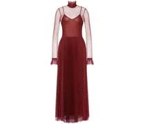 Langärmeliges Kleid - Rot