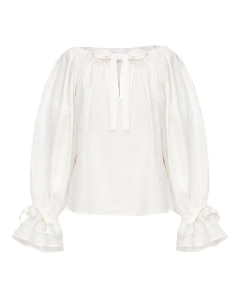 SLEEPER Cha-Cha Bluse mit weiten Ärmeln - Weiß Weiß