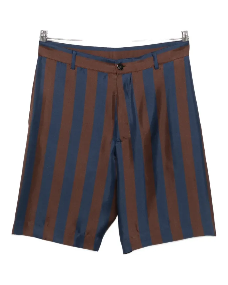 Fendi striped silk shorts - Blau Blau