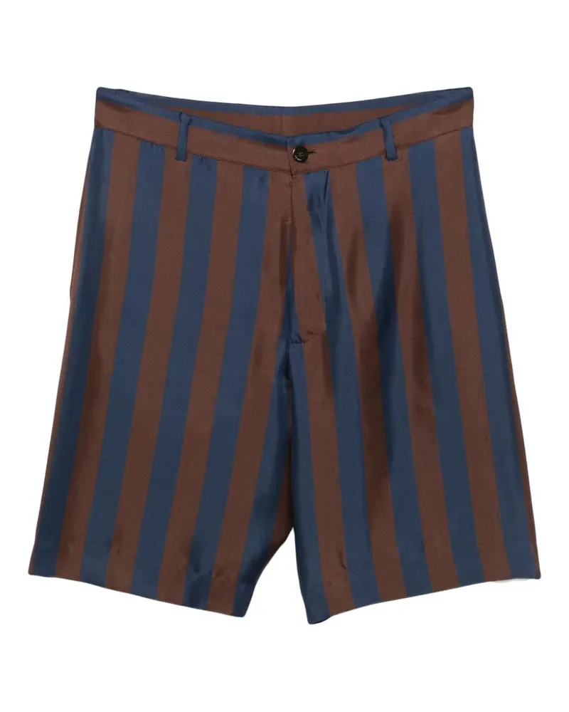 Fendi striped silk shorts - Blau Blau