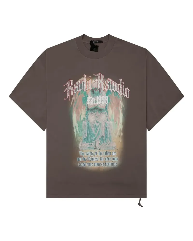 ksubi Ksaint Ekcess rhinestone-embellished T-shirt - Grau Grau