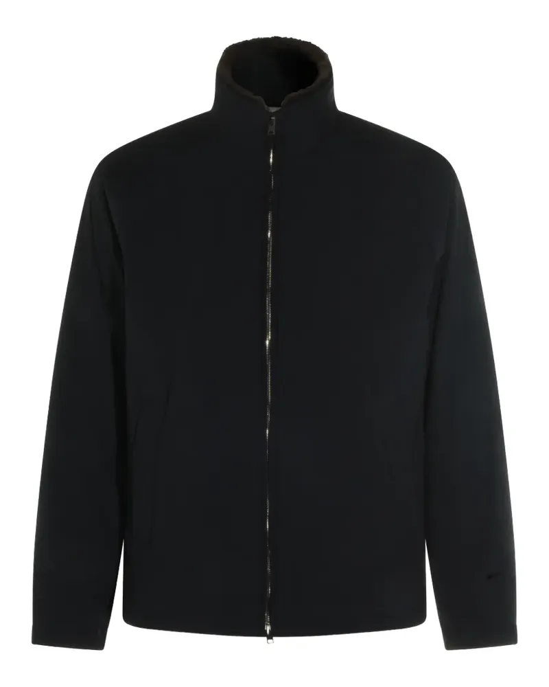 Herno faux-fur trim high-neck jacket - Schwarz Schwarz