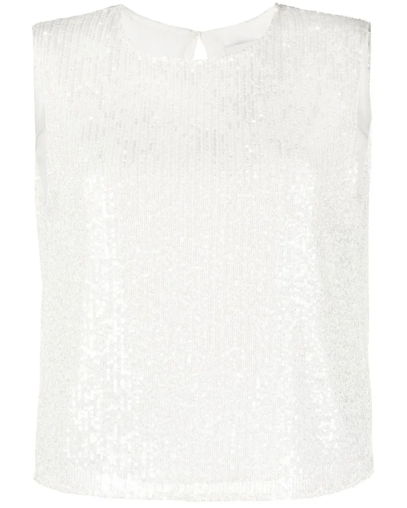 Claudie Pierlot Tanktop mit Pailletten - Weiß Weiß