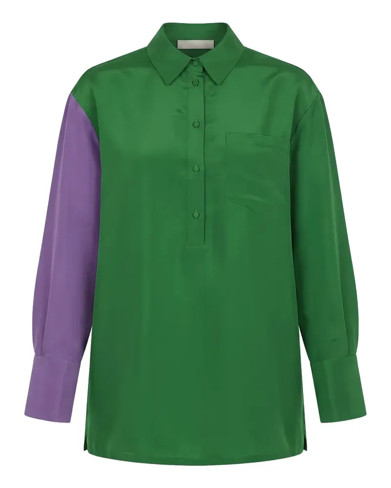 Valentino Garavani Mini-Hemdkleid in Colour-Block-Optik - Grün Grün
