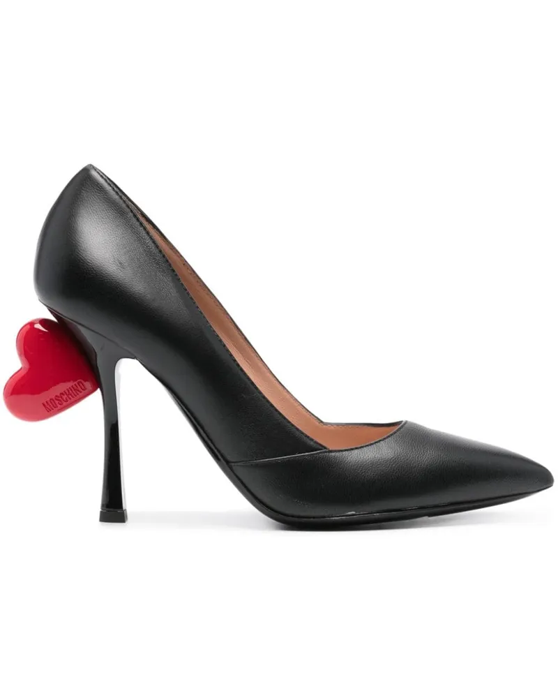 Moschino Pumps mit Herzapplikation 105mm - Schwarz Schwarz