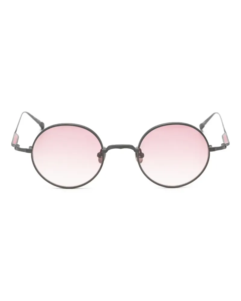 MATSUDA Gravierte Sonnenbrille mit rundem Gestell - Grau Grau