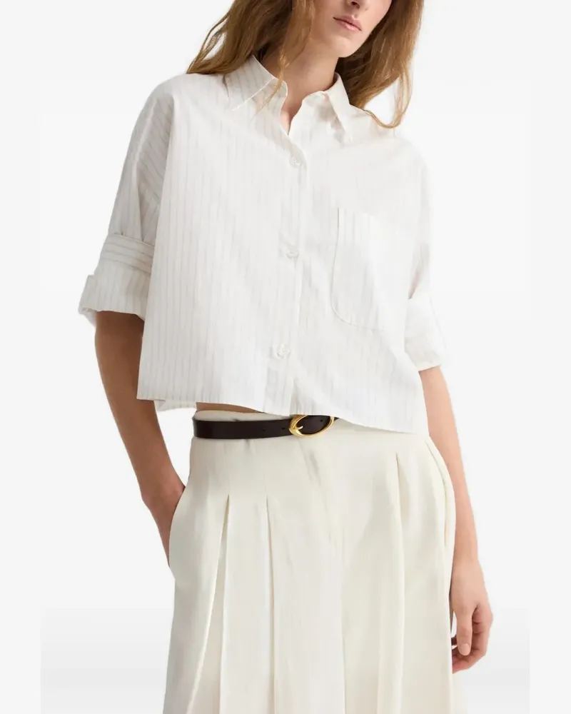 TWP Next Ex pinstripe cropped shirt - Weiß Weiß