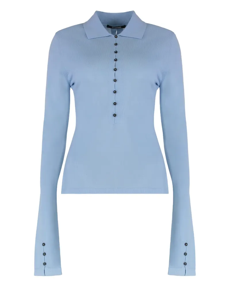Jacquemus long-sleeve polo top - Blau Blau