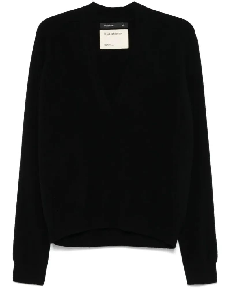 Frenckenberger Klassischer Kaschmirpullover - Schwarz Schwarz