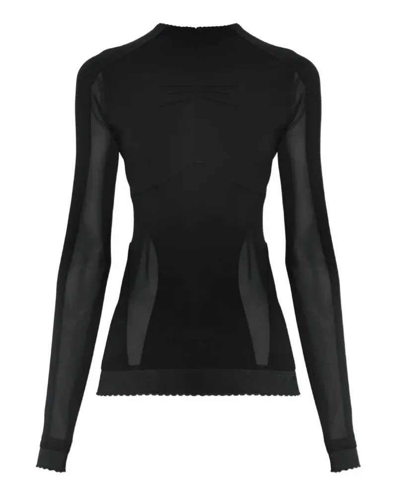 ATTICO sheer-panelled long-sleeve top - Schwarz Schwarz
